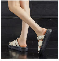 Sandalias retro hueco bolsa cabeza zapatillas nuevas versátiles ligeras casuales de mujer tipo muffin playa media fregona - details 22