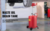 SucceBuy Tanque de drenaje de aceite usado de 20 galones, escurridor de aceite portátil accionado por aire con altura de embudo ajustable, válvula reguladora de presión para cambio de aceite y transferencia de fluidos - details 0