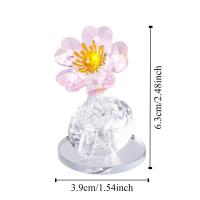 Estatua de flor de cristal de la serie de plantas simples, estatuilla exquisita, decoración de mesa, adorno de coche hecho a mano en 3D, decoración del hogar - details 0