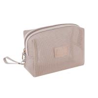 Bolsa de maquillaje de mano de malla portátil informal, bolsa de aseo de almacenamiento con cremallera ligera, estuches de cosméticos cuadrados de gran capacidad para exteriores - details 12