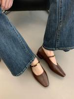 Tacón grueso negro Mary Jane zapatos zapatos de las mujeres nuevo simple y versátil boca ligera correa de metal de una palabra zapatos individuales - details 18