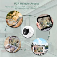Cámara HD inalámbrica de monitoreo remoto para interiores, Monitor inteligente de red de 360 grados, vista panorámica, WIFI - details 6