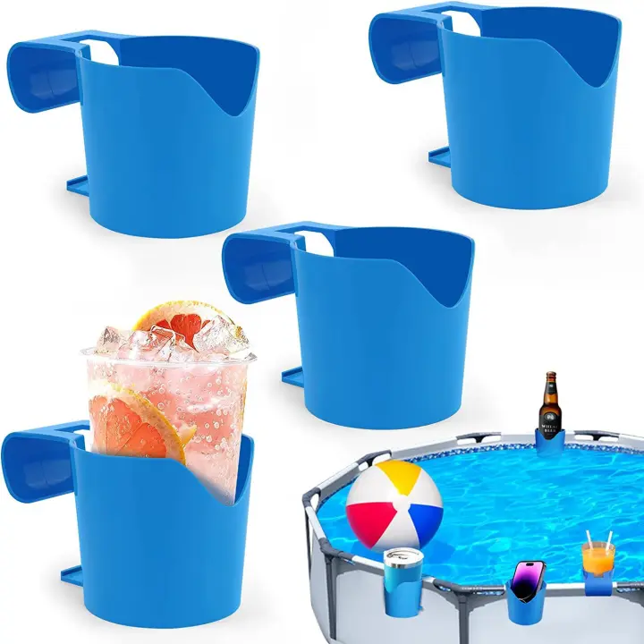 4 Piezas Portavasos de Piscina, Soporte para Bebidas Junto a la Piscina, Portavasos Desmontable para Piscina, Soporte para Bebidas SPA - 1