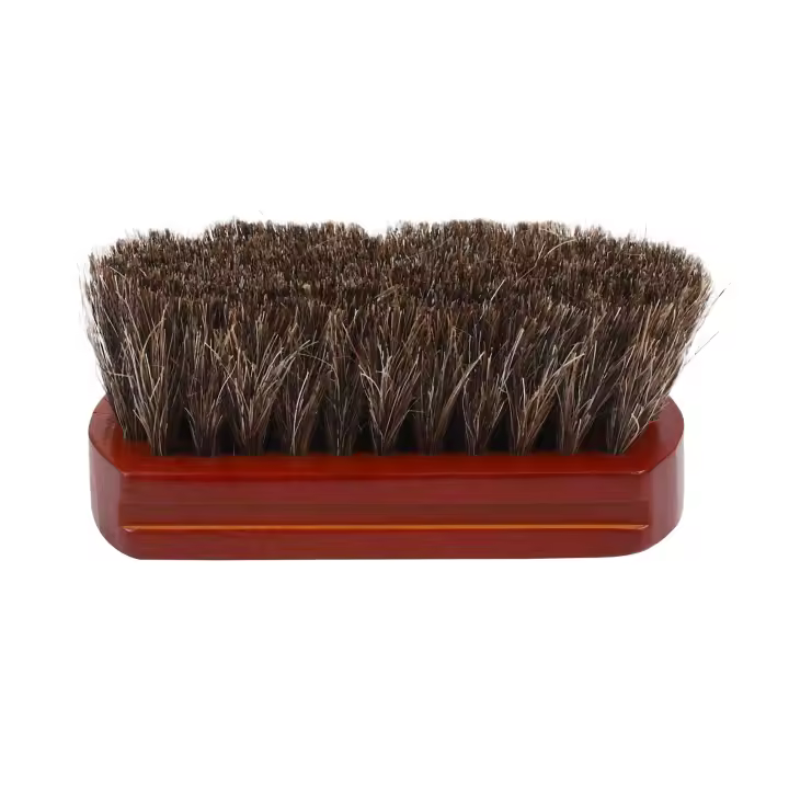 Cepillo de pelo de caballo Natural con mango de madera, cepillo de barba y bigote, limpieza facial, cepillo de afeitar para hombres, herramientas de electrodomésticos de salón de barbero - 1