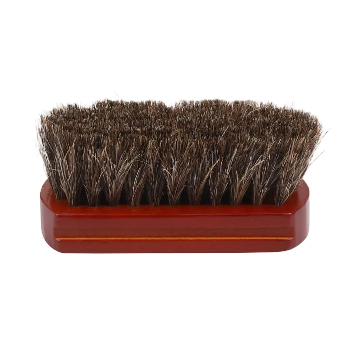 Cepillo de pelo de caballo Natural con mango de madera, cepillo de barba y bigote, limpieza facial, cepillo de afeitar para hombres, herramientas de electrodomésticos de salón de barbero - 1