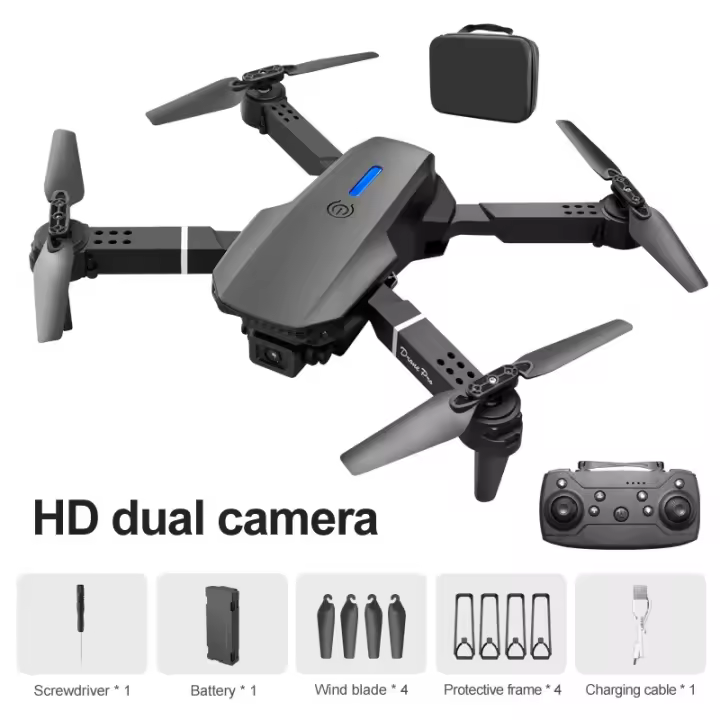 Dron plegable E88PRO fotografía aérea doble cámara quadcopter control remoto aviones E525 / E58 - 1