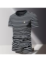 Camiseta de Correr de Verano a Rayas Cómoda, Secado Rápido, Manga Corta para Hombres - details 1