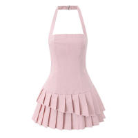 Vestido de tirantes plisado con empalme de moda, estilo francés, puro deseo, temperamento, novedad de verano 2025 - details 5