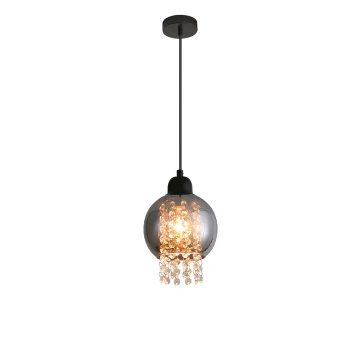 CBJKTX Lámpara colgante de mesa de comedor de cristal negro E27 lámpara colgante moderna para sala de estar - 1