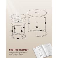 Mesas de Centro Modernas Juego de 2 Mesa Redondas auxiliares Estilo Nido - details 5