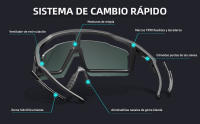 SCVCN Gafas de Ciclismo Photochromicas para Hombre y Mujer Protección UV400 Lentes de Policarbonato Ajustables de Luz Gafas de Pesca con Marco TR - details 3