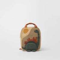 Mochila de Niños Bordada de Dinosaurio Bolsa de Escuela de Lona para Niños y Niñas - details 3