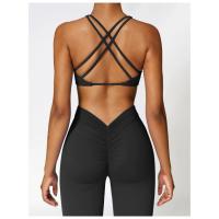 Sujetador deportivo con tirantes cruzados para mujer, sostén deportivo de realce, Top corto para Yoga, gimnasio, Fitness, transpirable - details 21