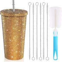 Botellas termo con diamantes de imitación de 500ml/750ml, frascos de vacío aislados de doble capa, taza de café con purpurina reutilizable creativa para oficina - details 1