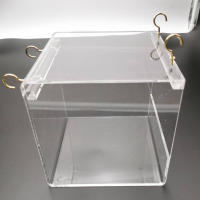 Bañera transparente de acrílico para pájaros enjaulados, baño de cacatúa para mascotas, transparente, para mascotas - details 5