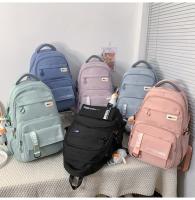 Mochila informal de gran capacidad nueva versión coreana pequeña mochila fresca y de moda Mochila japonesa simple de color sólido - details 32