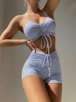Bikinis con cordón frontal, cintura alta para mujer, bañadores de mujer, bañador para nadar, ropa de playa 2025 - details 5