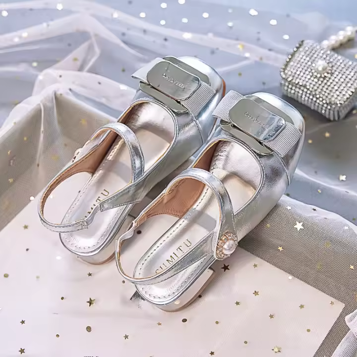 Zapatos de cuero para niñas con vestido, sandalias Mary Jane de moda. - 1