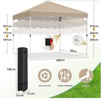 Carpa de Jardín Pop Up Ajustable de Altura 3x3M Marco de Acero Resistente a Rayos UV - details 15