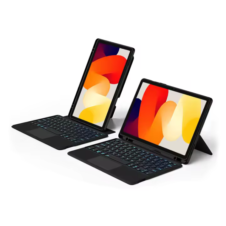 AJIUYU-funda con Teclado para Xiaomi Redmi Pad SE, 11 pulgadas, Teclado inteligente, retroiluminación, Español - 1