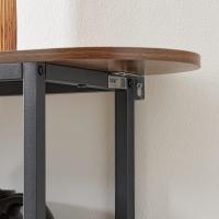 Mesa de Consola Mesa de Entrada Recibidor con 3 Niveles Estructura de MDF y Hierro 110 x 39 x 76 cm Negro - details 15