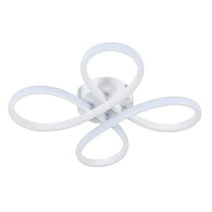 Lámpara de Techo LED Floral de Aluminio Goeco 30W, 3375LM, Iluminación Interior Moderna, Blanco, 30x30x7cm - 1