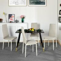 Sillas de Comedor Juego de 4 Sillas de Metal para Cocina, Silla de Mesa Comoda Silla con Asiento Tapizado, Negro - details 69