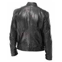 Chaqueta de Cuero Motera Delgada Ajuste Cinturón, Abeto, Anti-viento para Otoño - details 8