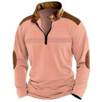 2025 Camisa a cuadros para hombre, polo deportivo de manga larga con cremallera - details 6