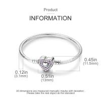 Pulsera con dije de circón en forma de corazón de amor eterno de Plata de Ley 925, dijes de cuentas, colgantes, joyería fina para mujeres y niñas - details 4