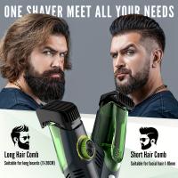 Recortadora de barba para hombres, afeitadora de aseo corporal profesional, cortadora de pelo inalámbrica con aspiradora, regalo de vacaciones - details 4