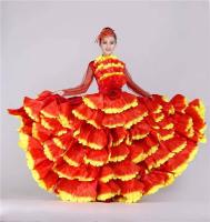 Vestido Flamenco español talla grande para mujer, 360 grados/yardos, pétalo Floral, Maxi, gitano, actuación en escenario, tres - details 3