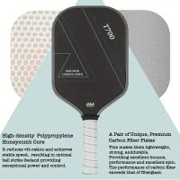 Raqueta de Pickleball de Fibra de Carbono Superficie de Fricción Rugosa T700 Ligera y Duradera con Excelente Rebote Ideal para Entrenamiento Profesional - details 6