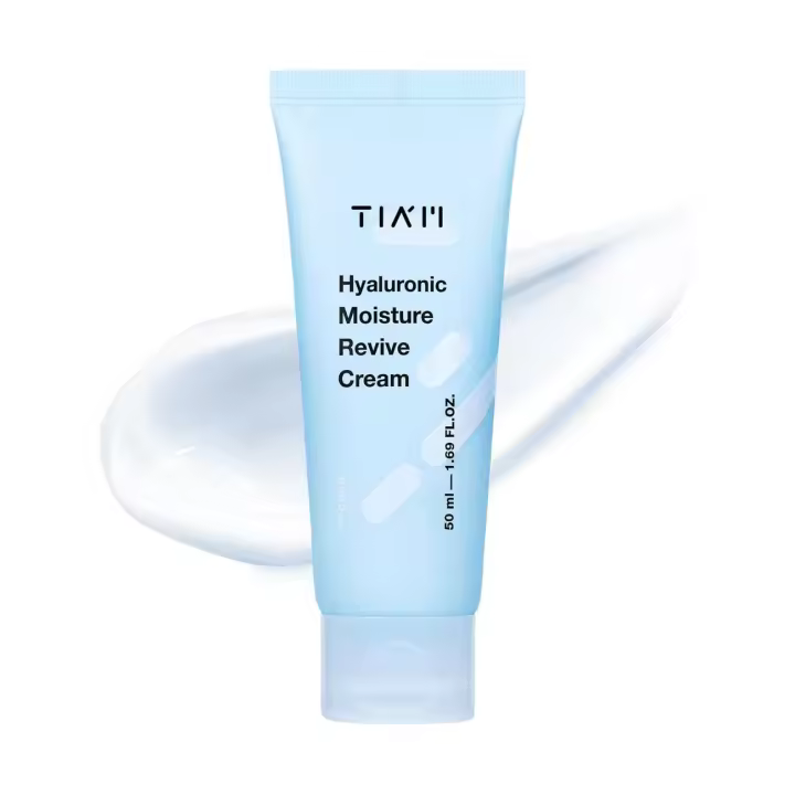 TIA'M TIAM Crema hidratante hialurónica, 1,69 fl oz, hidratante facial con péptidos y ceramidas, hidratación reafirmante de larga duración, - 1