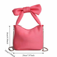 Bolso de mano versátil y creativo con lazo para mujer, bolso de mano de Color rosa de estilo coreano, bolso de hombro dulce de gran capacidad rojo para uso diario - details 0