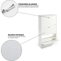 Mínimalista Diseño de Puerta Oscilobatiente 6 Baldas para 28 Zapatos Estructura Blanco/Taupe - details 20