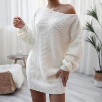 Vestidos de un solo hombro de ganchillo para mujer, minivestido informal de punto suelto, traje de fiesta de graduación, diseñador - details 3