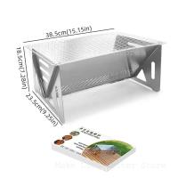 Estufa de picnic para acampar, mochila portátil plegable con parrilla para barbacoa, estufa de leña para exteriores - details 1