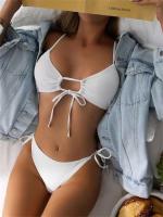 Bikini brasileño liso para mujer, conjunto sexy de 2 piezas con cintura Ba, traje de baño de playa, ropa de playa 2024 - details 3