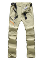 Pantalones de pesca convertibles de verano para hombre, ligeros, de secado rápido, con material de poliéster largo, a la moda - details 4