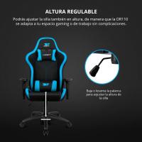 DR110 - Silla Gaming Profesional, Tejido Tejido Alta transpirabilidad, reposabrazos 4D, Ruedas silenciosas, pistón Clase 4, inclinación, cojín Lumbar y Cervical, Color Negro - details 30