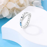 Anillos de circonia cúbica para mujer, Plata de Ley 2024 925 auténtica, cielo estrellado, amor, joyería de compromiso de boda, regalo de cumpleaños - details 11
