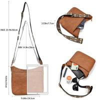 Bolso cruzado de hombro ancho para mujer de moda Bolso de mano retro grande multifuncional de cuero PU - details 2