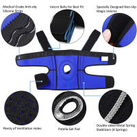 Rodillera piezas con estabilizadores laterales y almohadillas de Gel para rótula, soporte de rodilla de compresión ajustable, alivio del dolor articular, 1 unidad - details 6