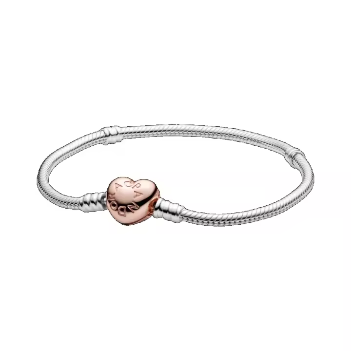 RdovkxuaPulsera S925 Con Cierre De Corazón Rosa, Para Mujer, Viene Con Caja De Regalo Original, Ideal Para Regalar - 1