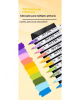 Marcador acrílico líquido rectoDoble punta blandaMarcador de doble colorPincel de estudianteColores por capas - details 5