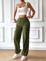Pantalones elásticos de pierna ancha para mujer Ropa de moda de otoño y primavera - details 7