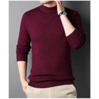 Suéter de Cachemira con Cuello medio alto para hombre, jerseys de punto para jóvenes, prendas de punto delgadas, 2025 - details 8