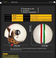 Beon-casco de motocicleta con personalidad para hombre y mujer, cascos de seguridad retro con batería de coche para las cuatro estaciones - details 2