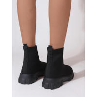 Zapatos de cuña informales ligeros hasta el tobillo para mujer de marca, botas de plataforma de media pantorrilla con calcetín de punto, invierno - details 10